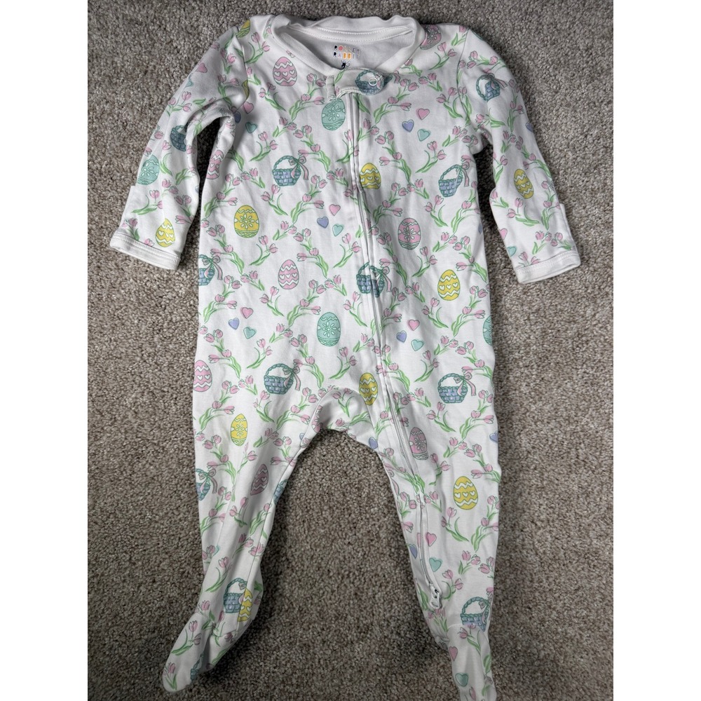 Roller Rabbit Easter Pima Cotton Footed Pajamas Zip Sleeper 3-6 Months Pastel